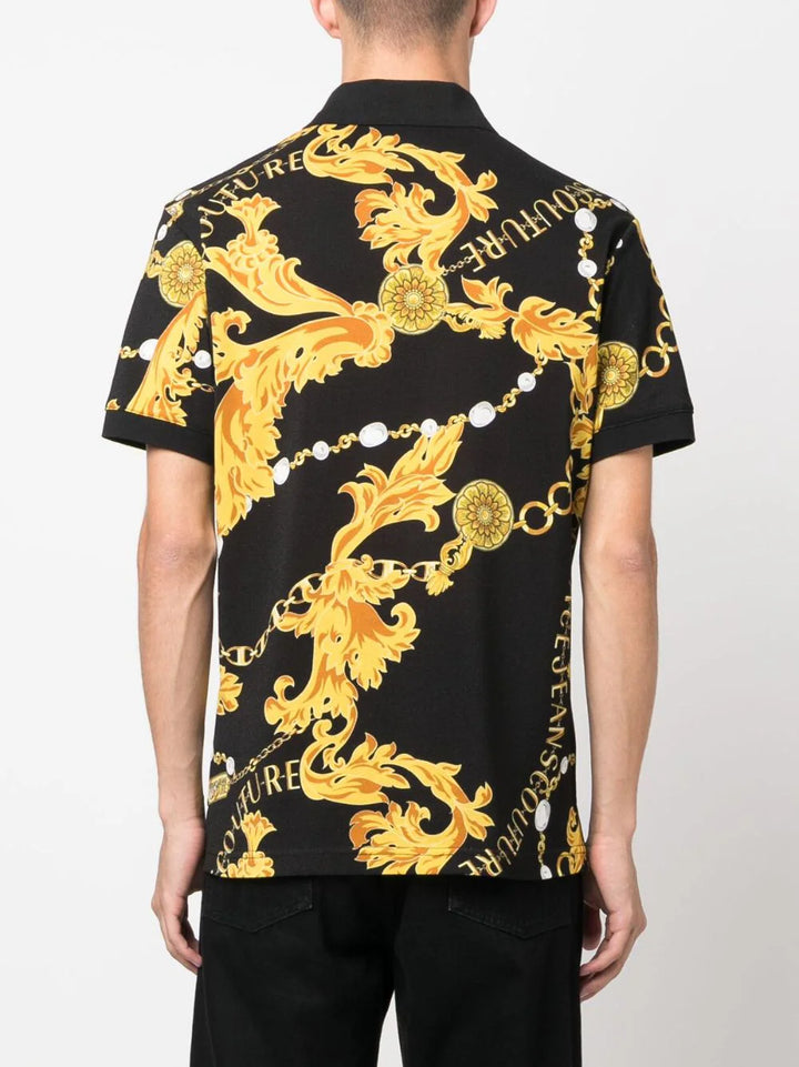 baroque-pattern polo shirt