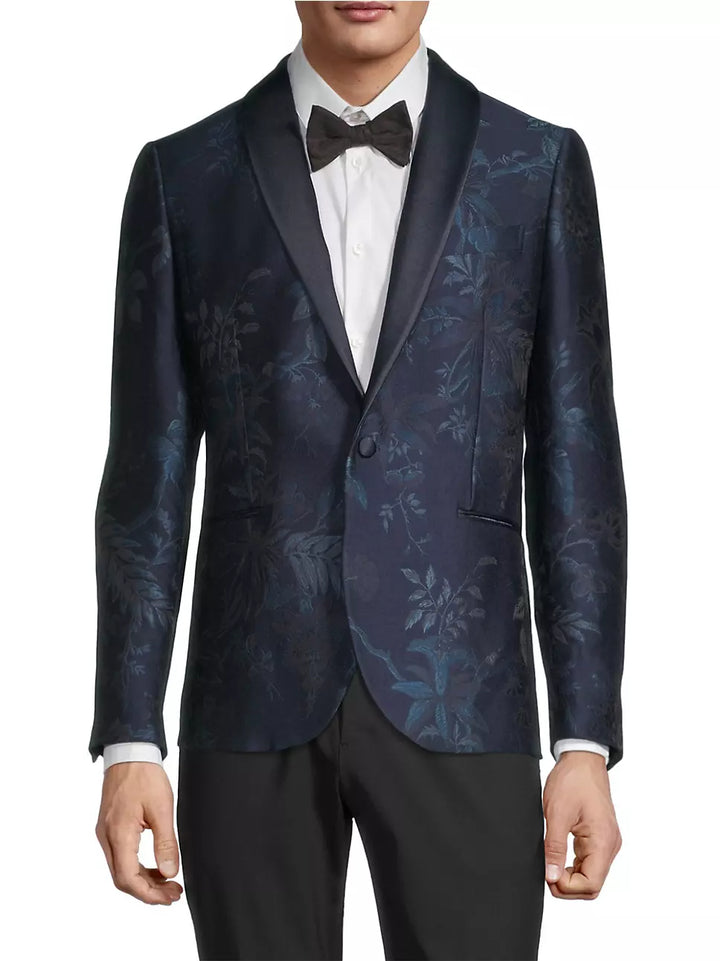 Shawl Collar Embroidered Evening Jacket