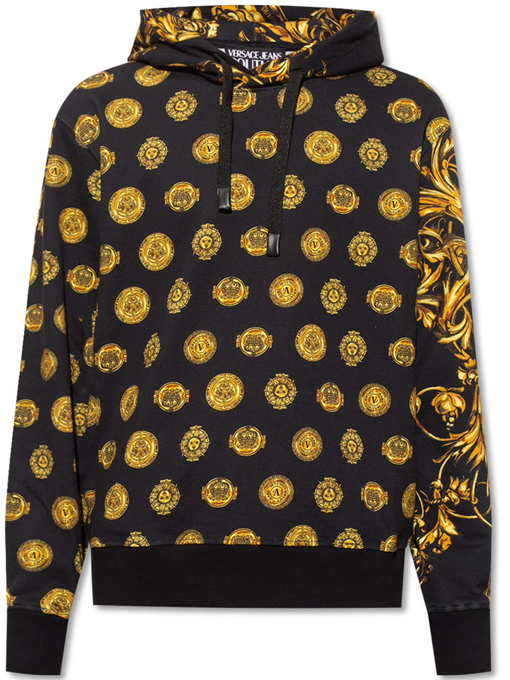 COUTURE BLACK PATTERNED HOODIE