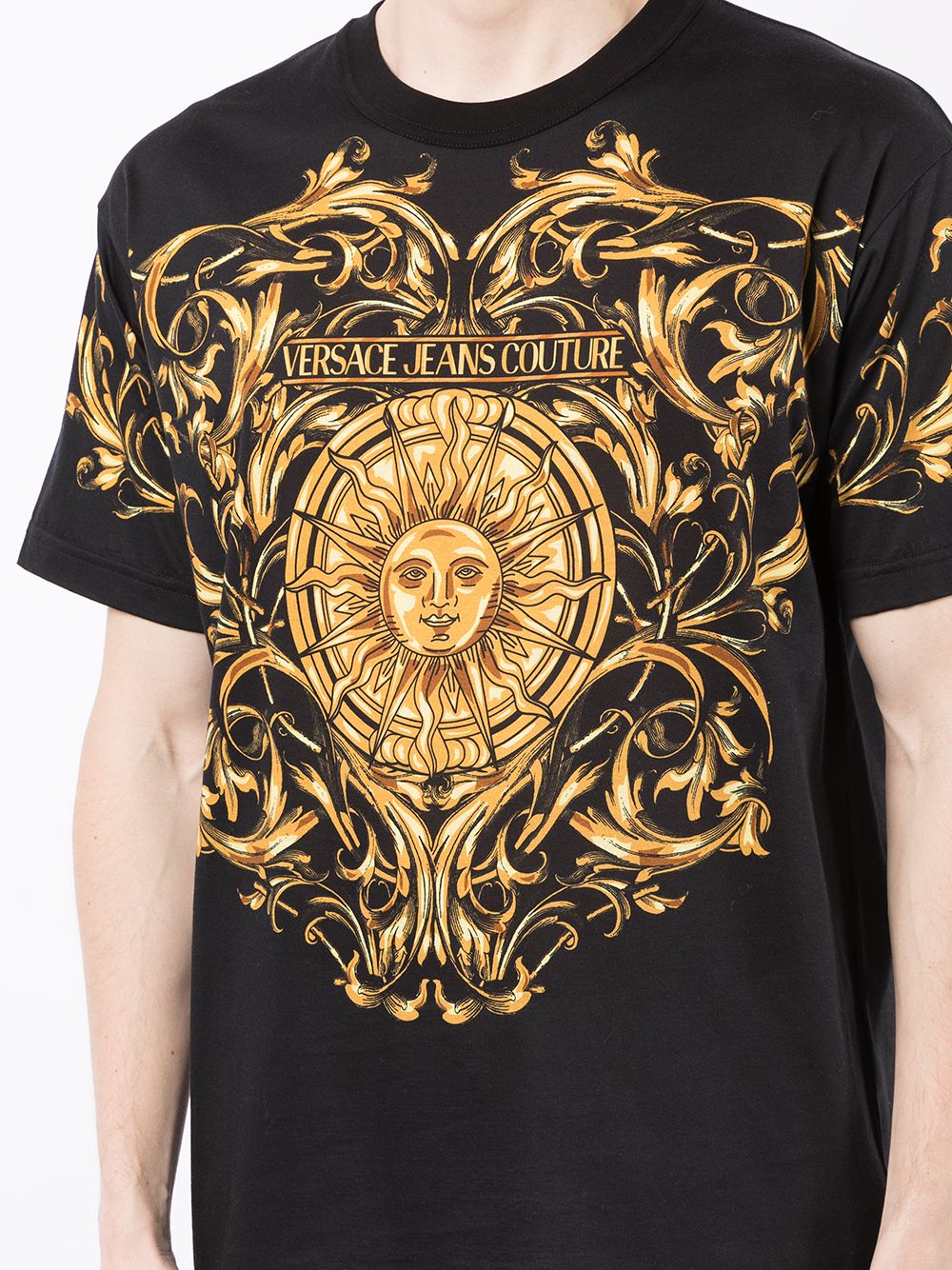 Black Barocco Print T-shirt