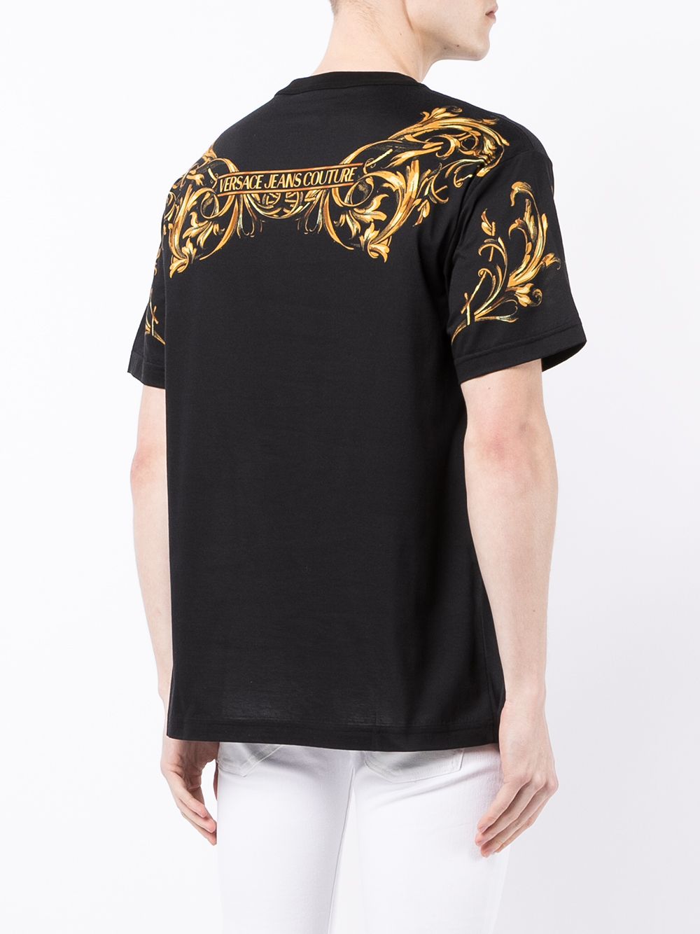 Black Barocco Print T-shirt