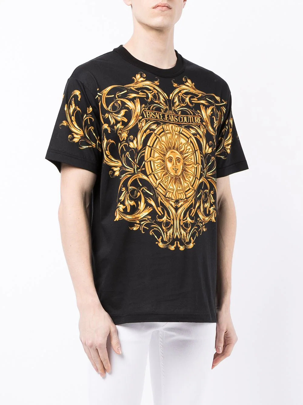 Black Barocco Print T-shirt