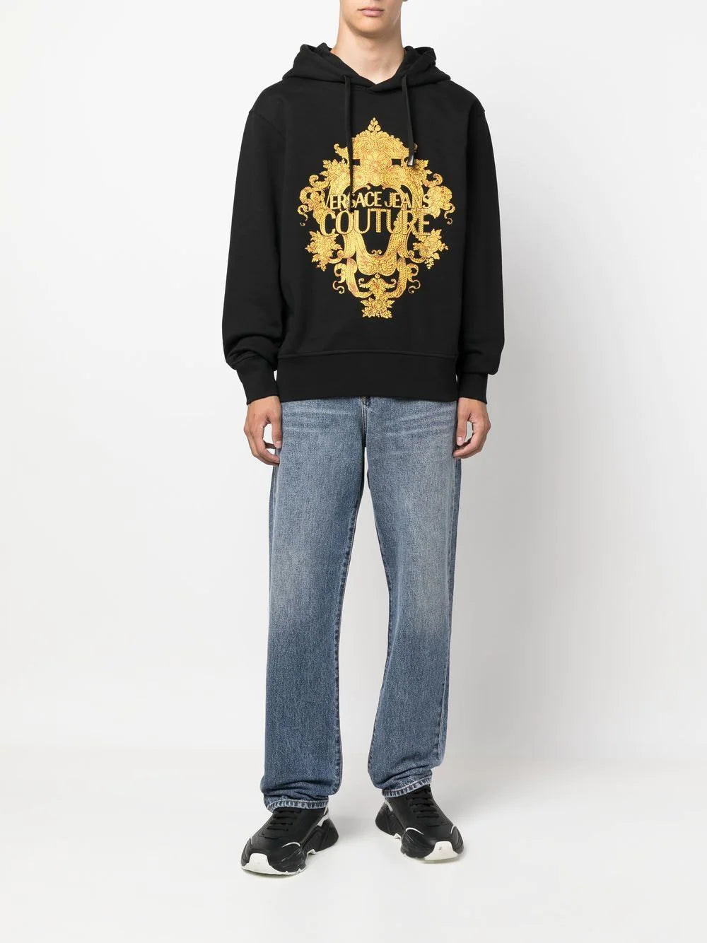logo-print cotton hoodie