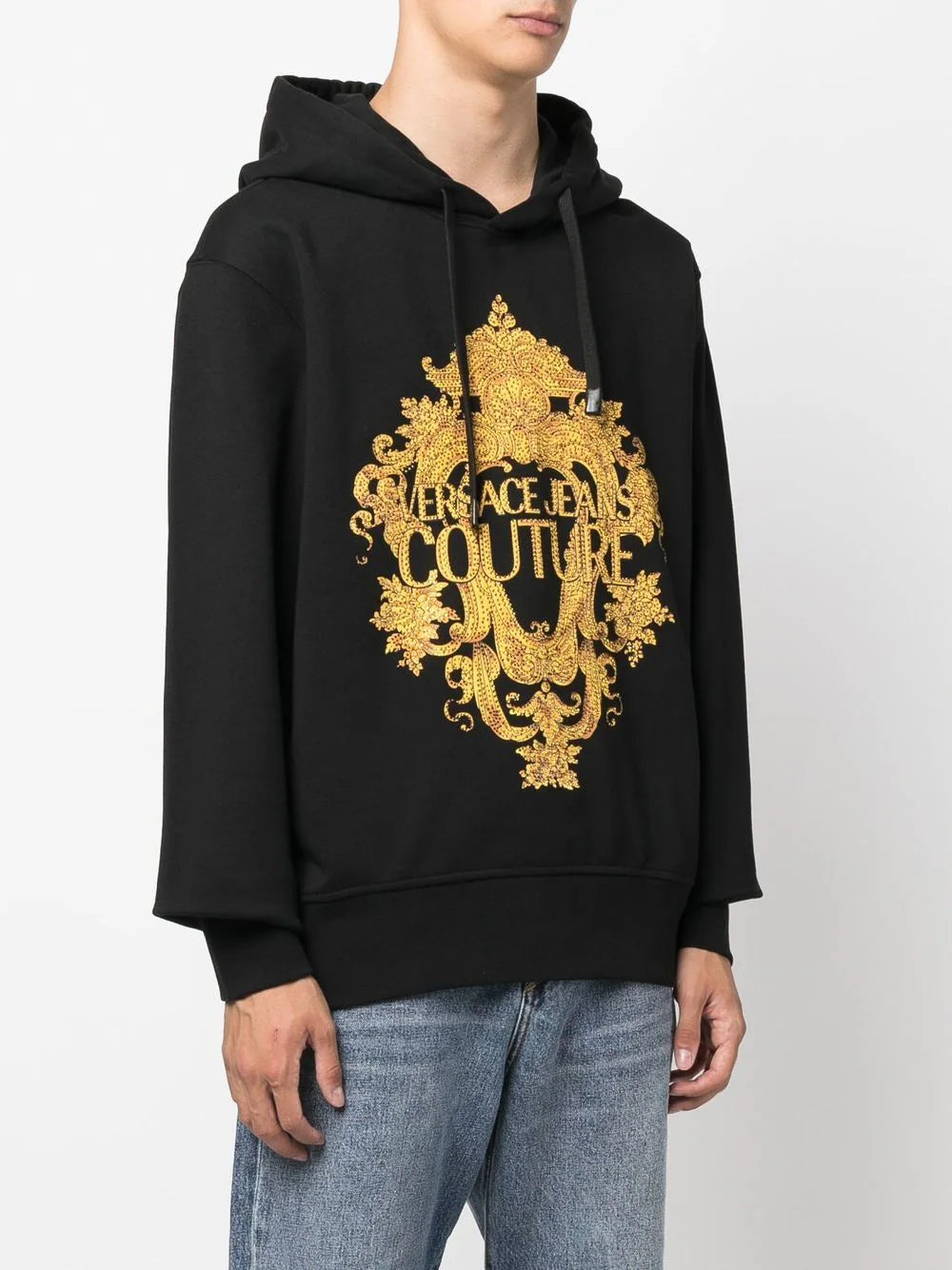 logo-print cotton hoodie