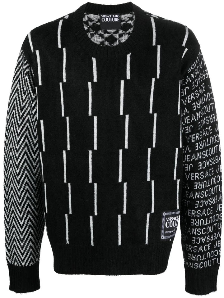 geometric intarsia-knit jumper