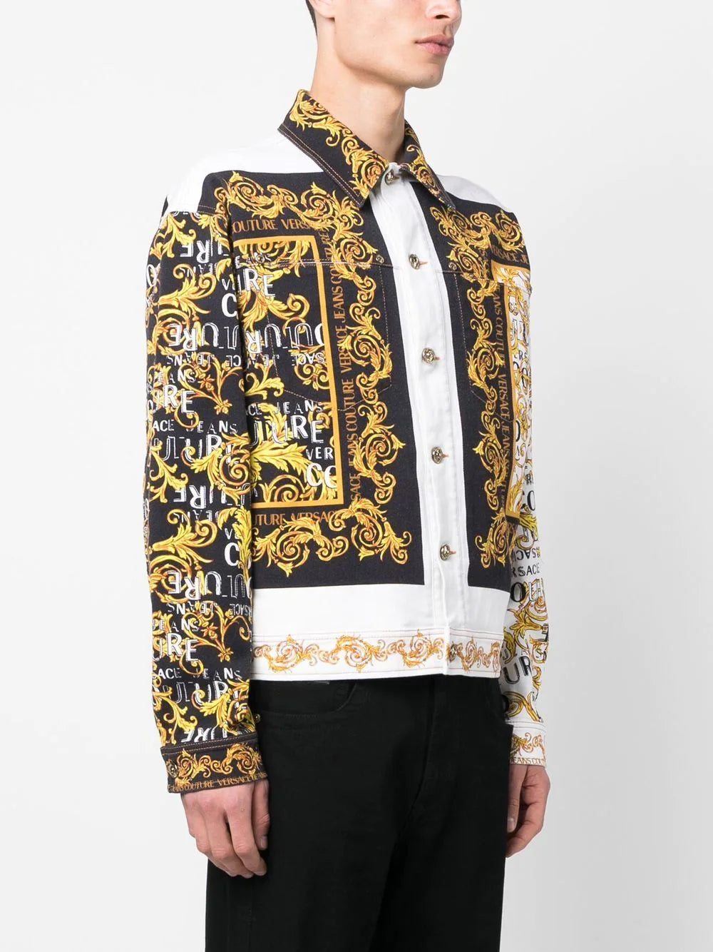 Versace Jeans Couture chain-print puffer jacket - Black