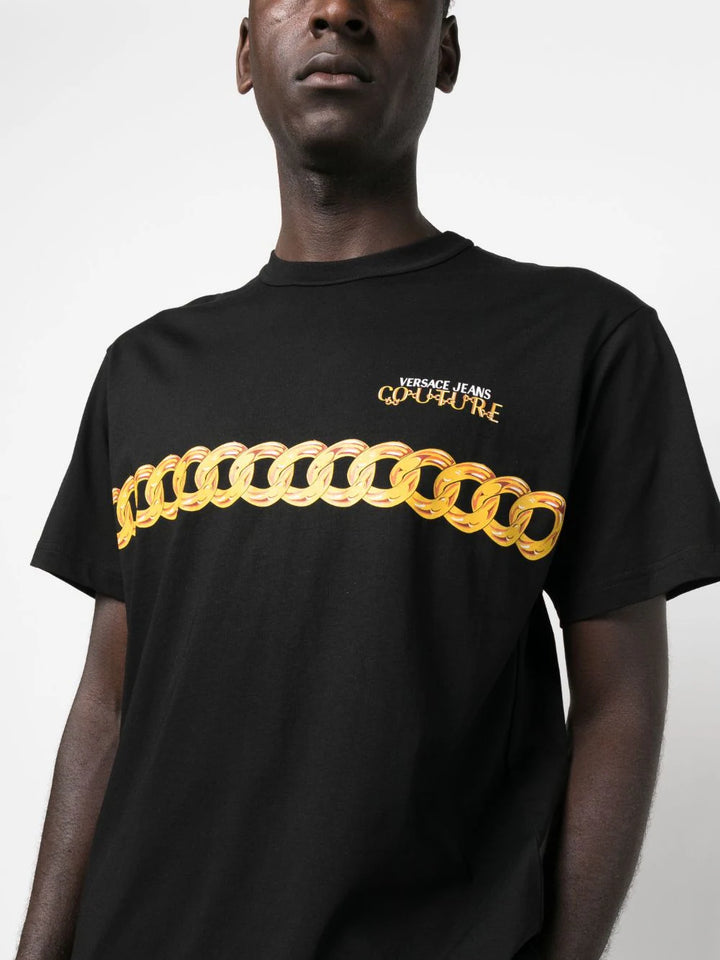 chain-link print cotton T-shirt