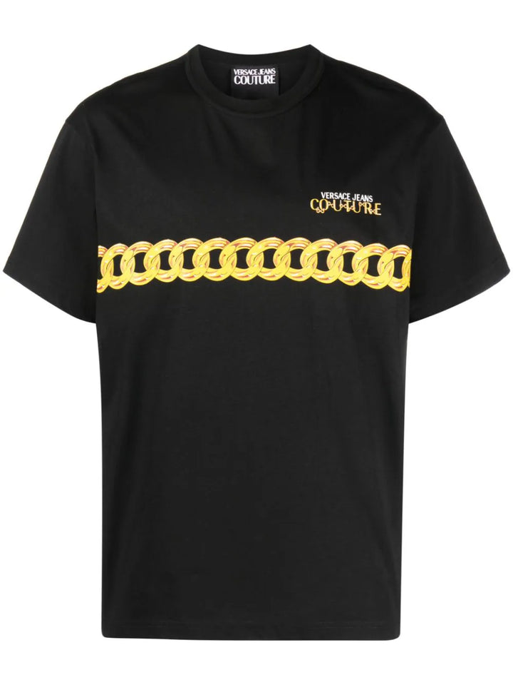 chain-link print cotton T-shirt