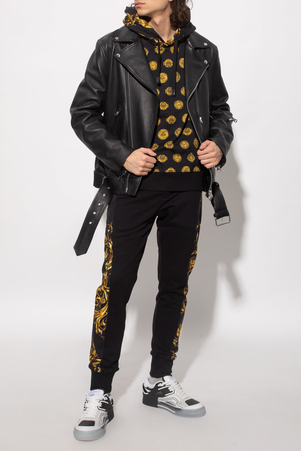 COUTURE BLACK PATTERNED HOODIE