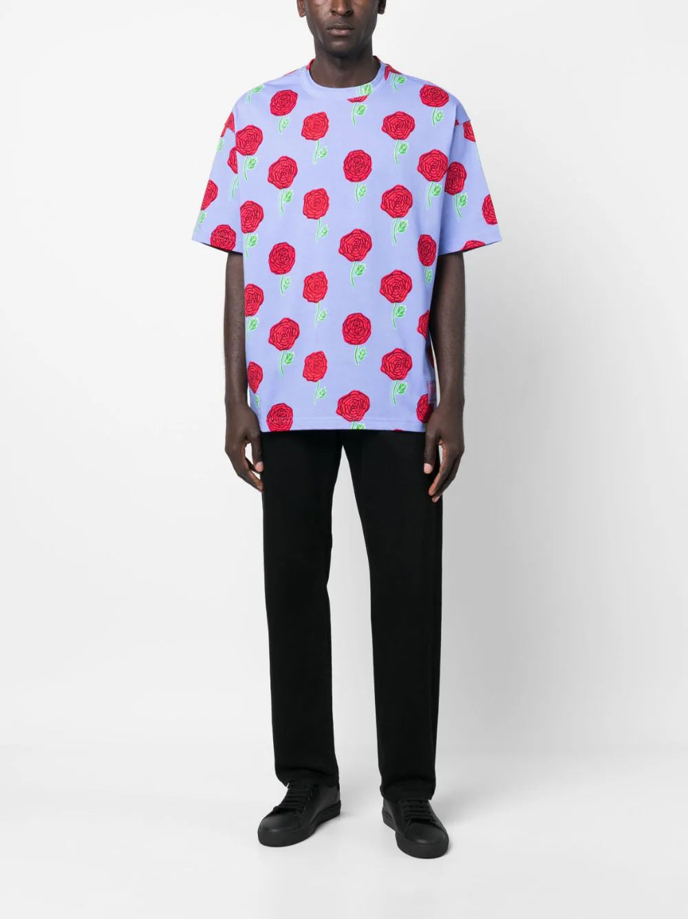 FLORAL-PRINT SHORT-SLEEVED COTTON T-SHIRT