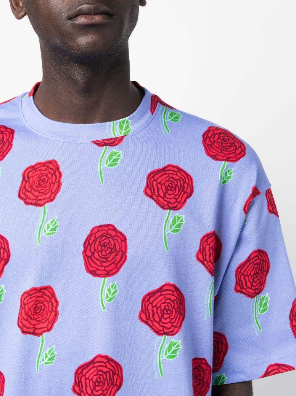 FLORAL-PRINT SHORT-SLEEVED COTTON T-SHIRT