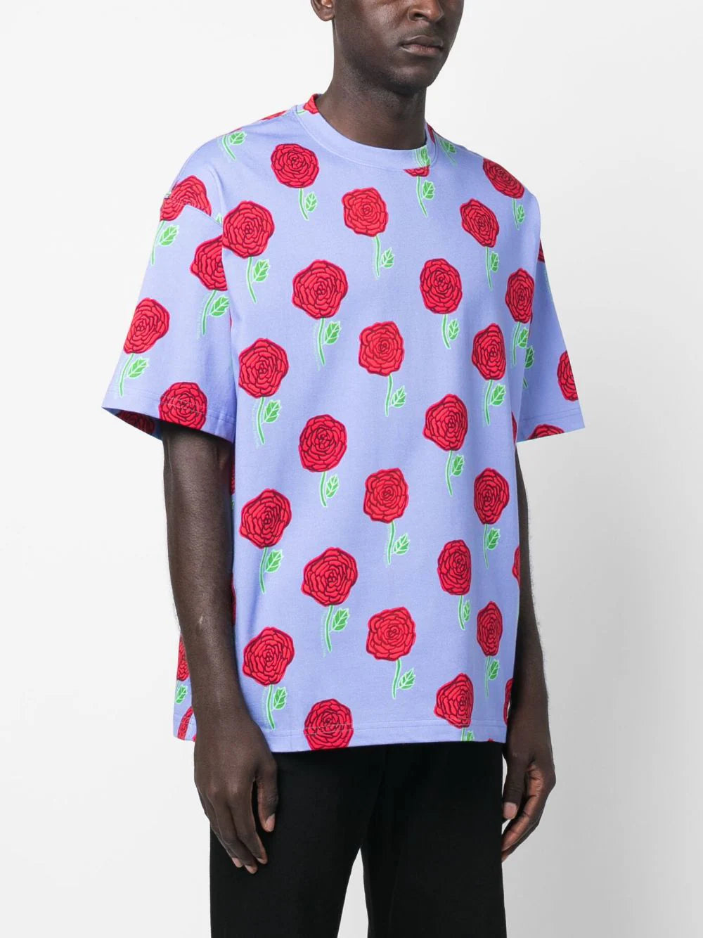 FLORAL-PRINT SHORT-SLEEVED COTTON T-SHIRT