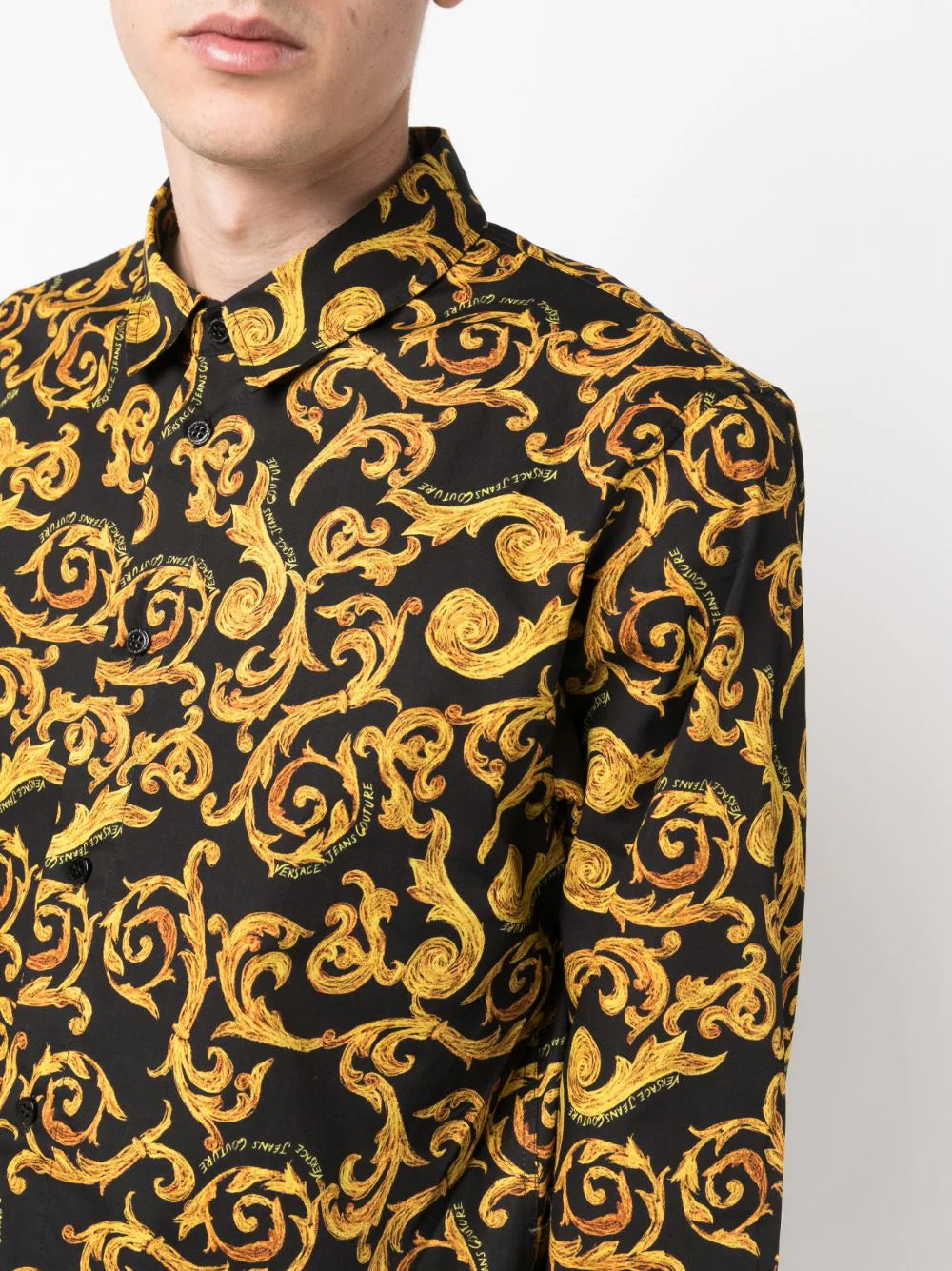 graphic-print cotton shirt