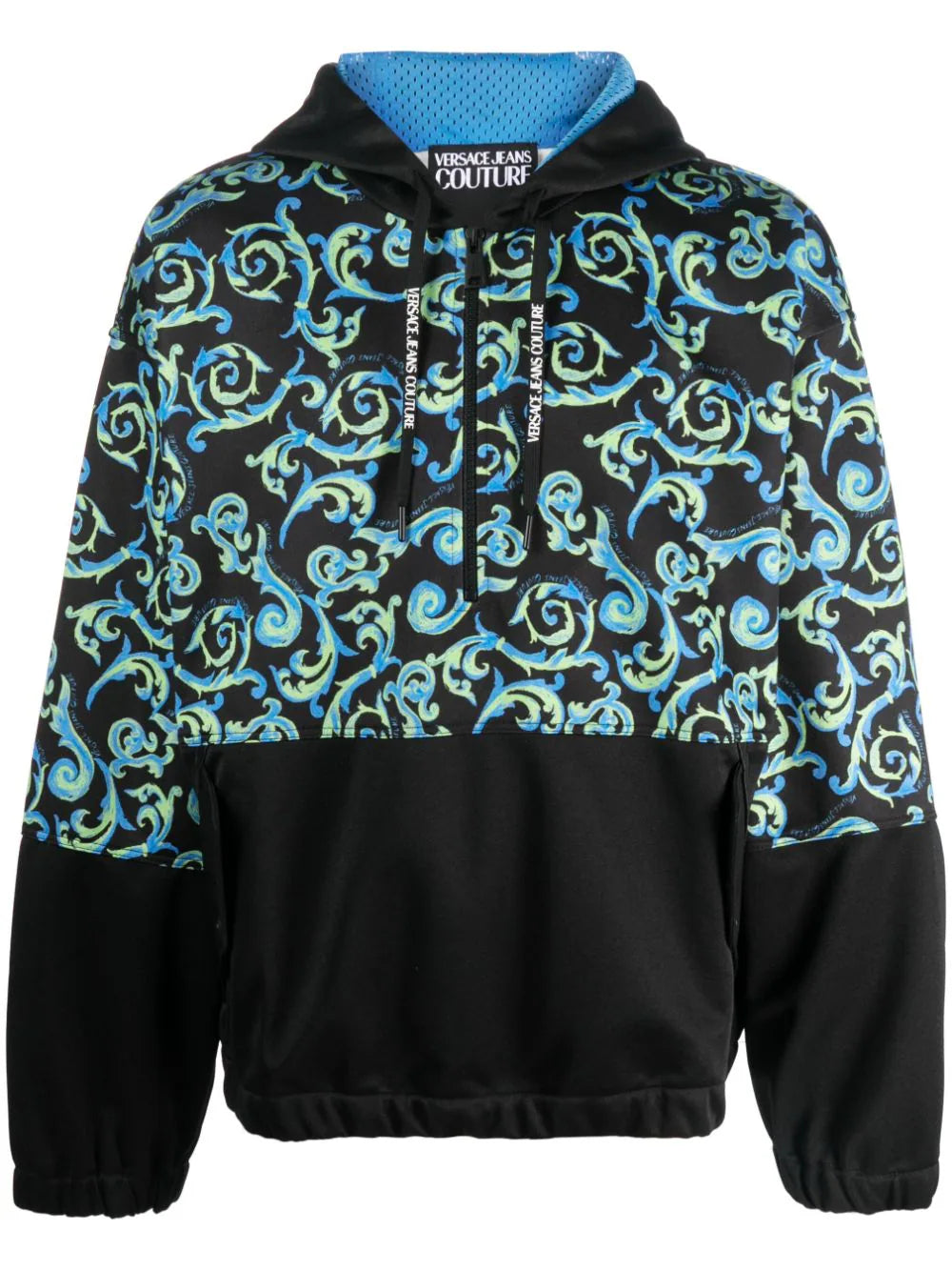 Baroque-Pattern Hooded Jacket