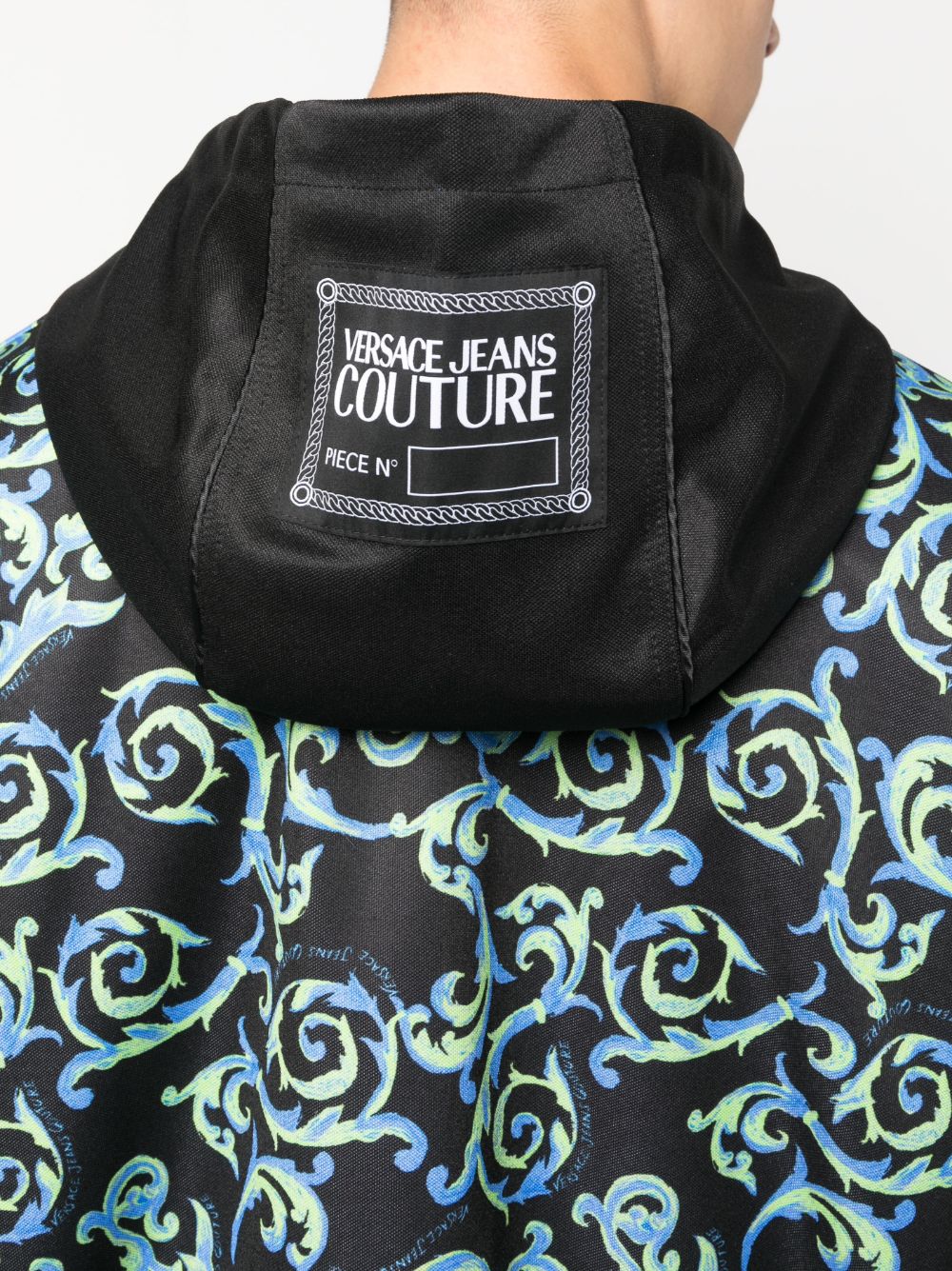 Baroque-Pattern Hooded Jacket