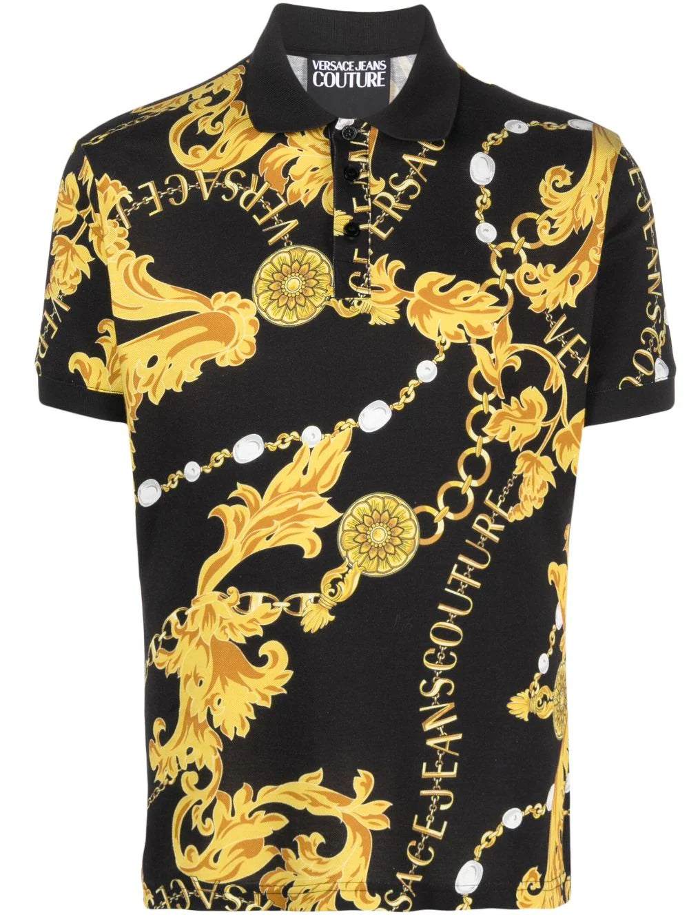 baroque-pattern polo shirt