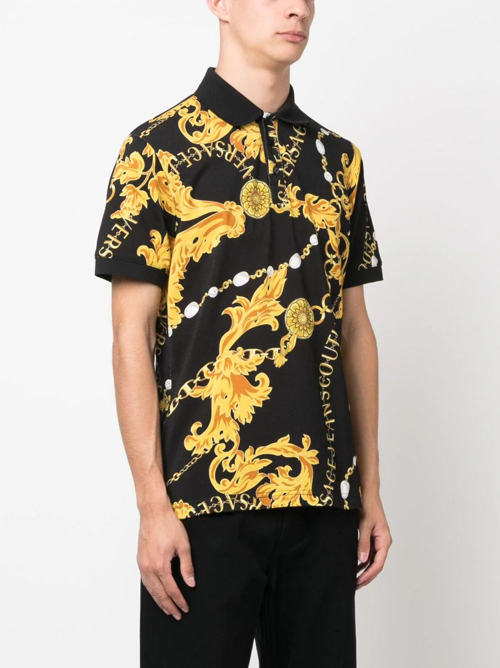 baroque-pattern polo shirt