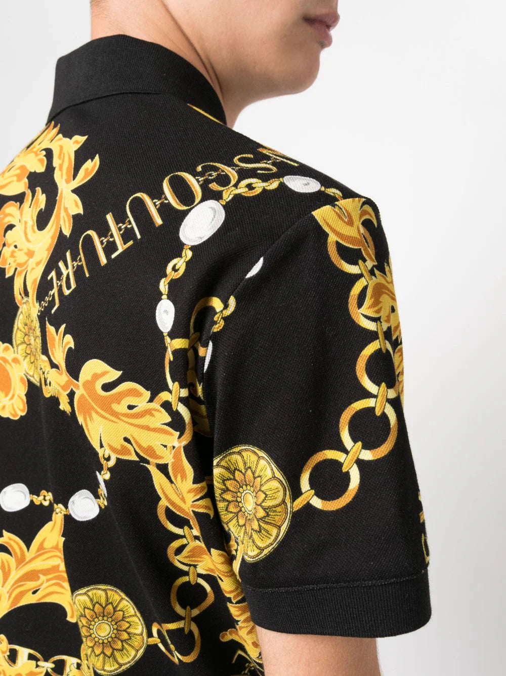 baroque-pattern polo shirt