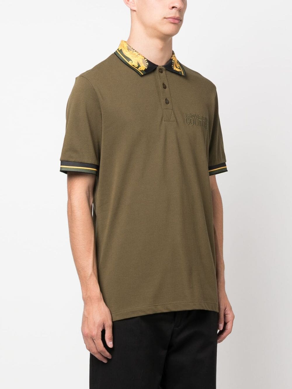 baroque-pattern polo shirt
