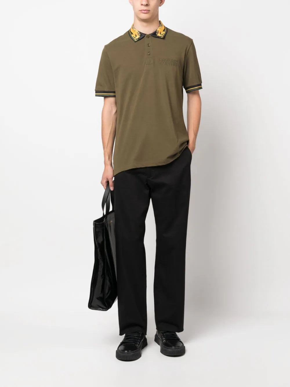 baroque-pattern polo shirt
