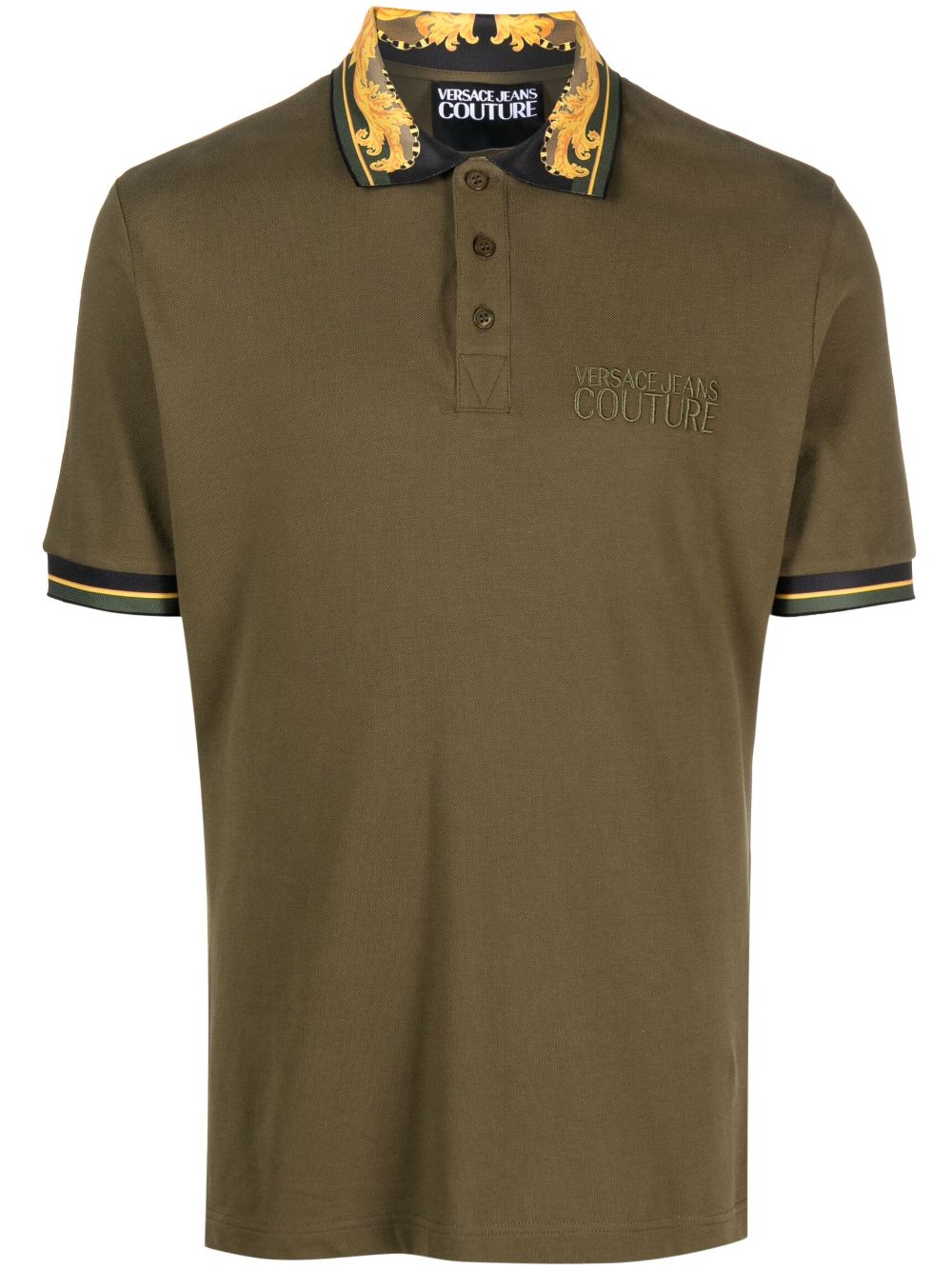 baroque-pattern polo shirt