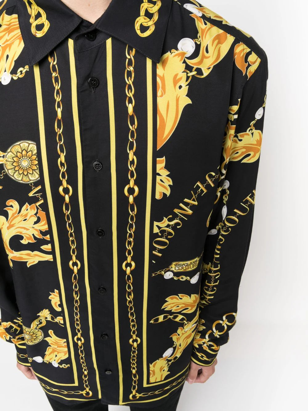 baroque-pattern long-sleeve shirt