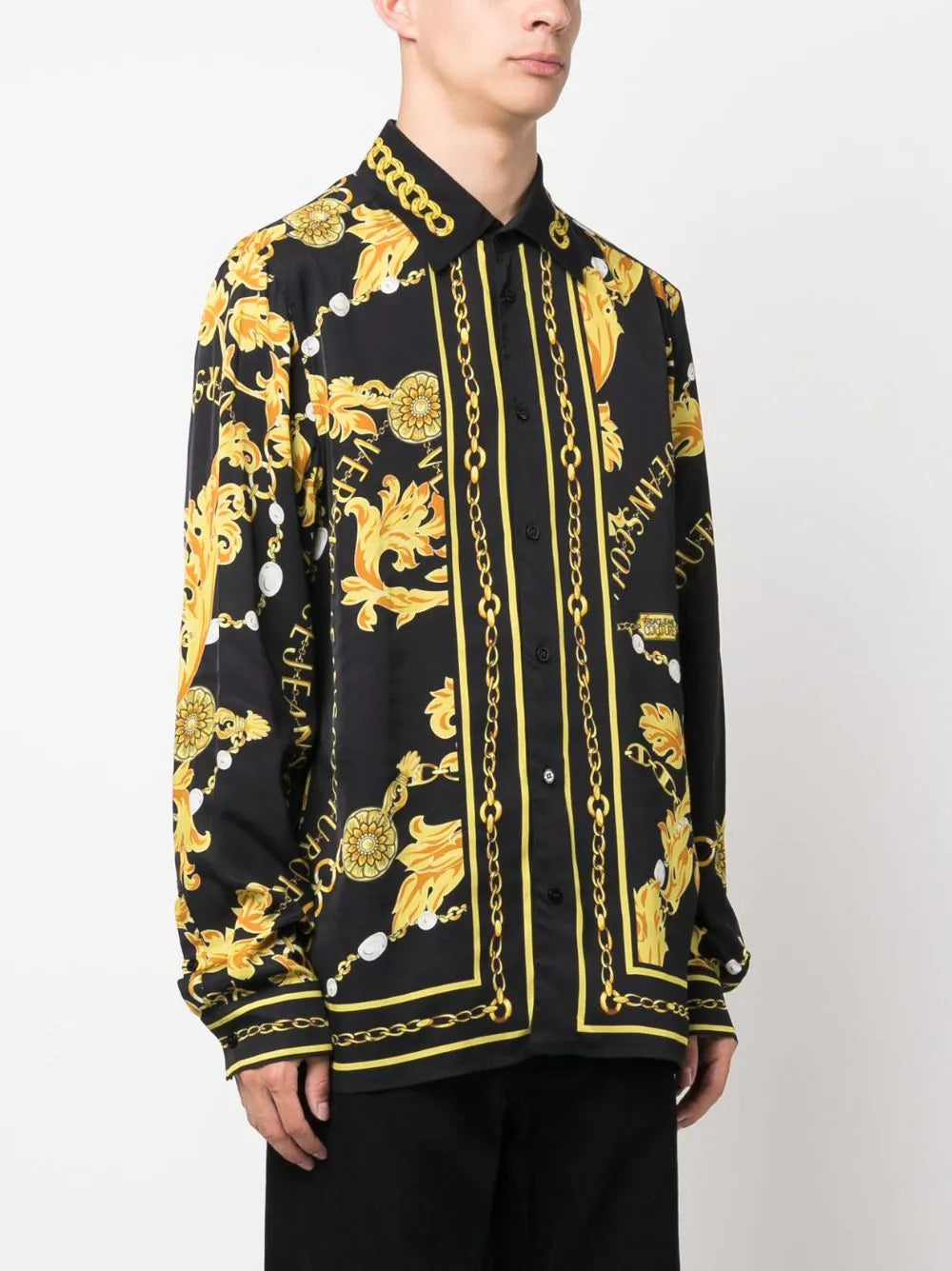 baroque-pattern long-sleeve shirt