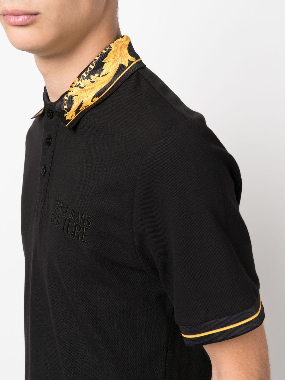 baroque-pattern polo shirt