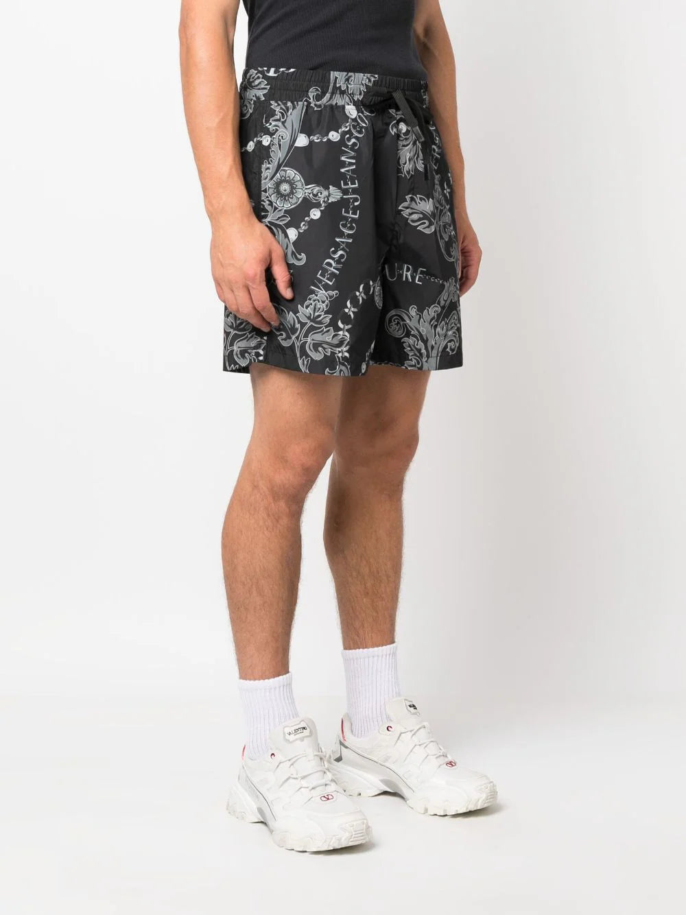 Chain Couture drawstring shorts