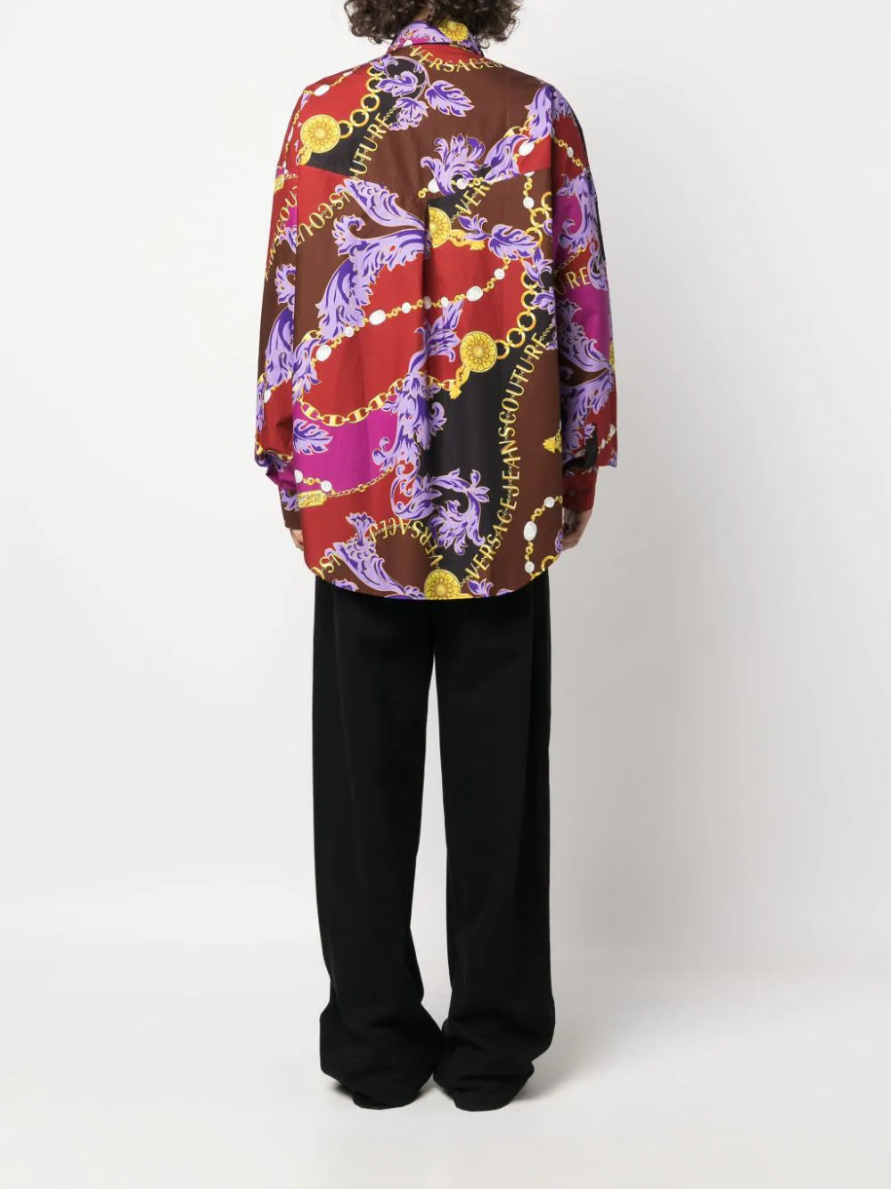 Chain Couture-print cotton shirt