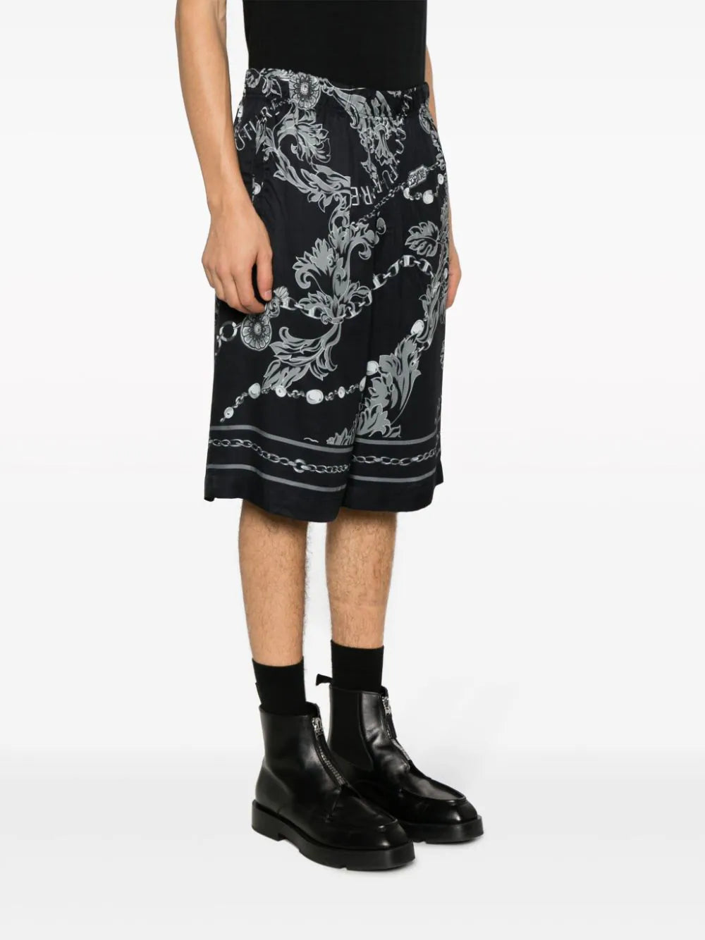 Barocco-print drop-crotch shorts