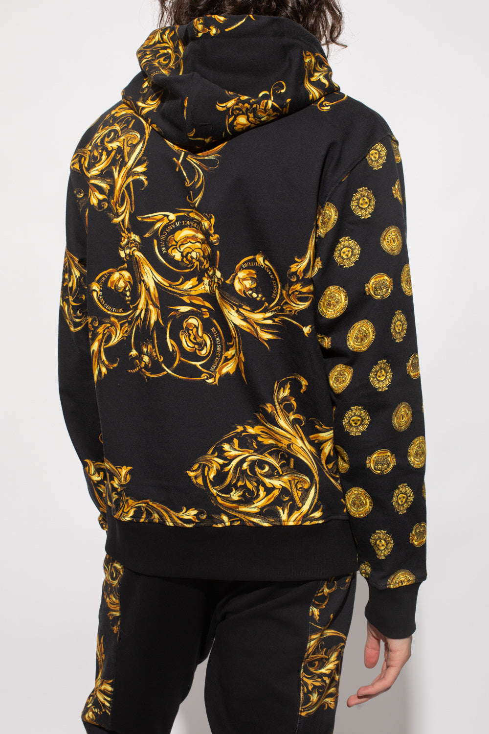 COUTURE BLACK PATTERNED HOODIE
