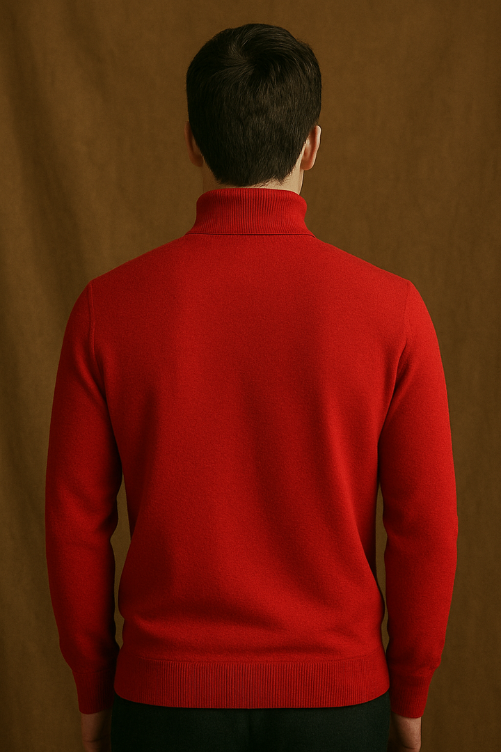 Classic Red WoolBlend Turtleneck
