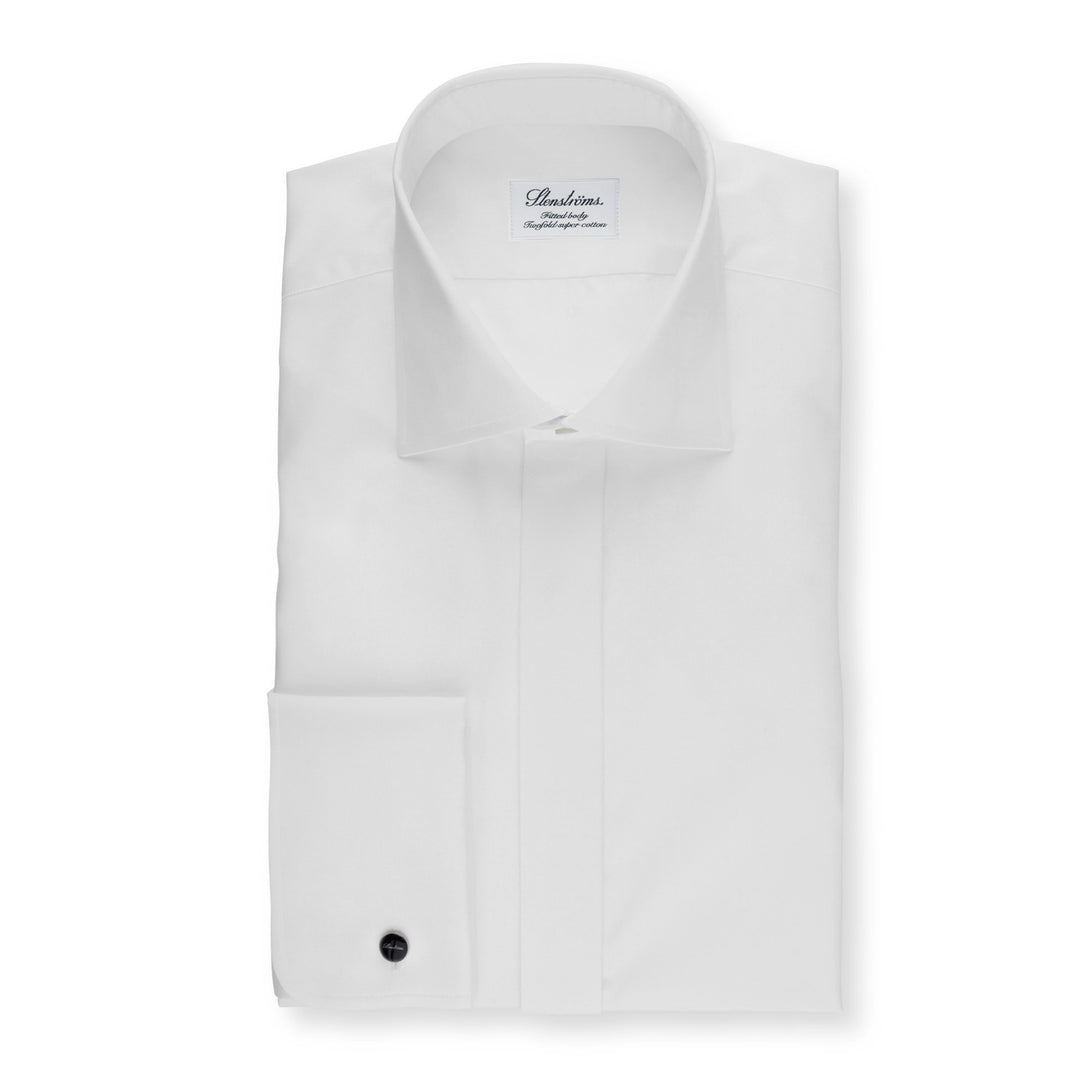 White Twill Evening Shirt, French Cuffs