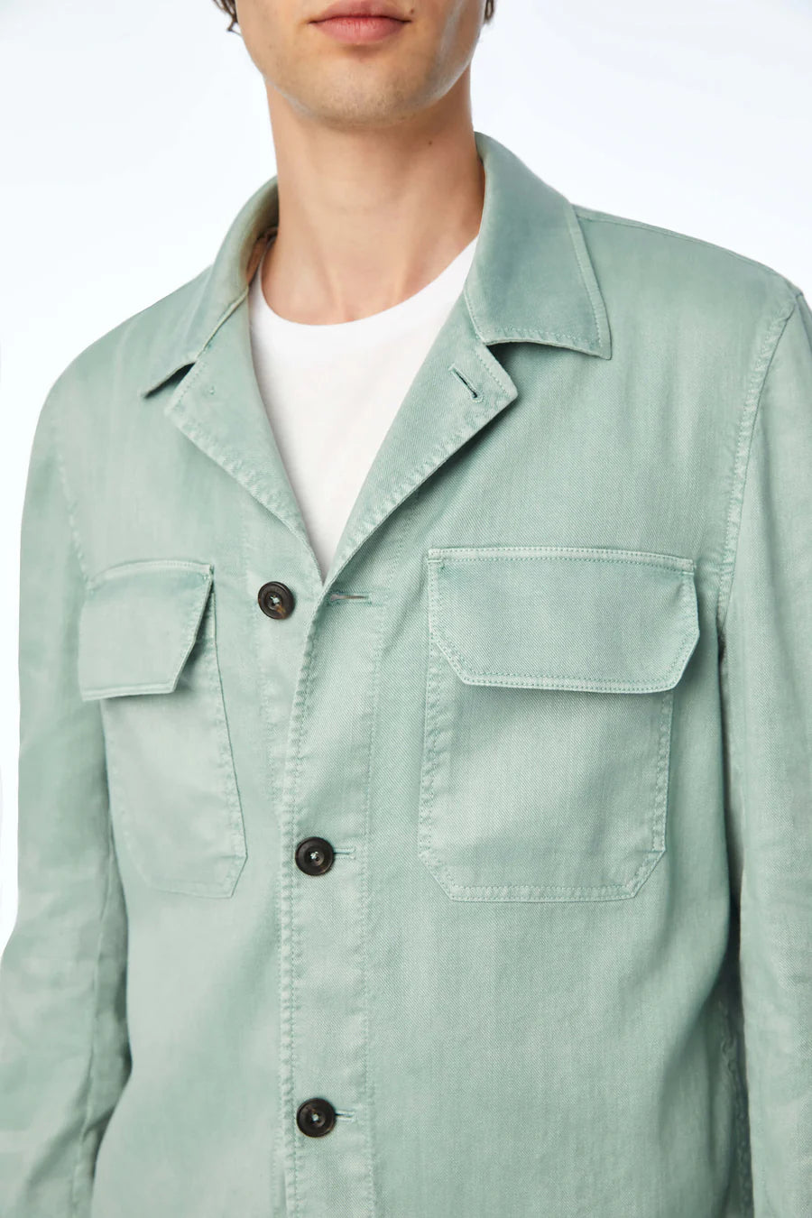 Garment-dyed Overshirt in Green