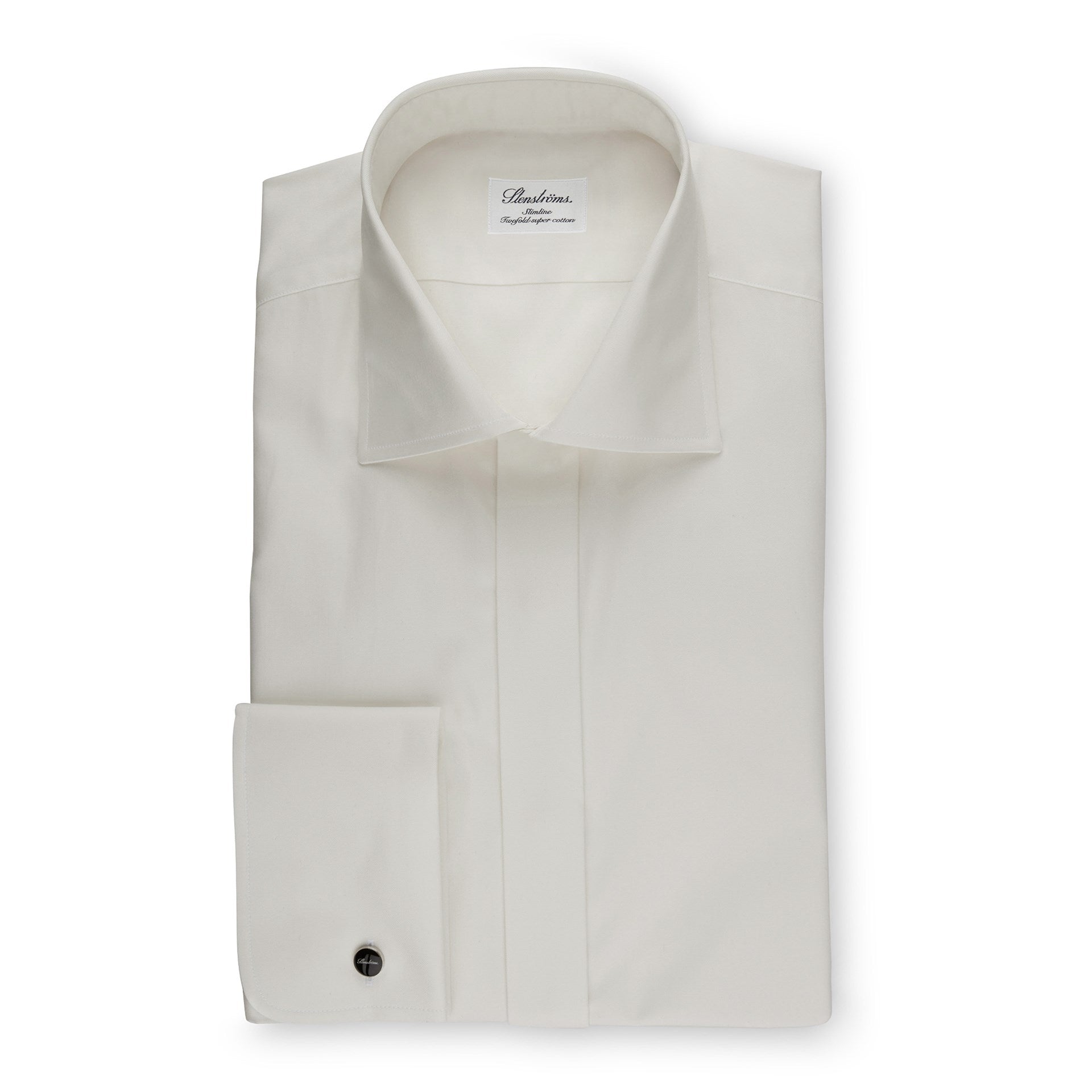 Off White Twill Evening Shirt, French Cuffs