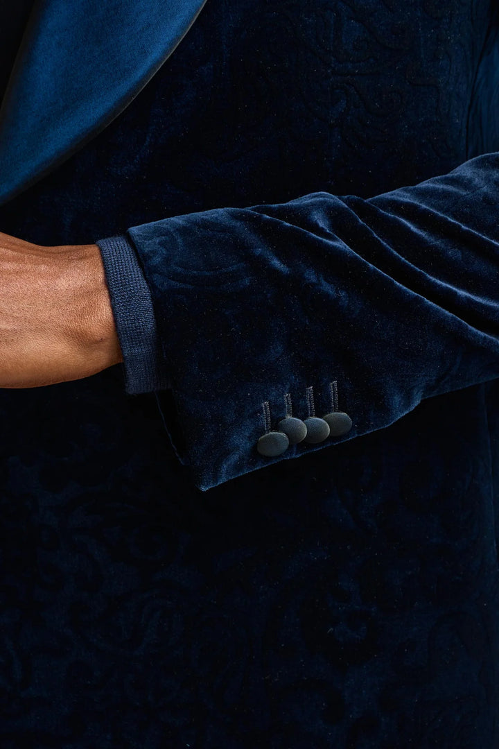 NAVY VELVET TUXEDO JACKET+PANTS