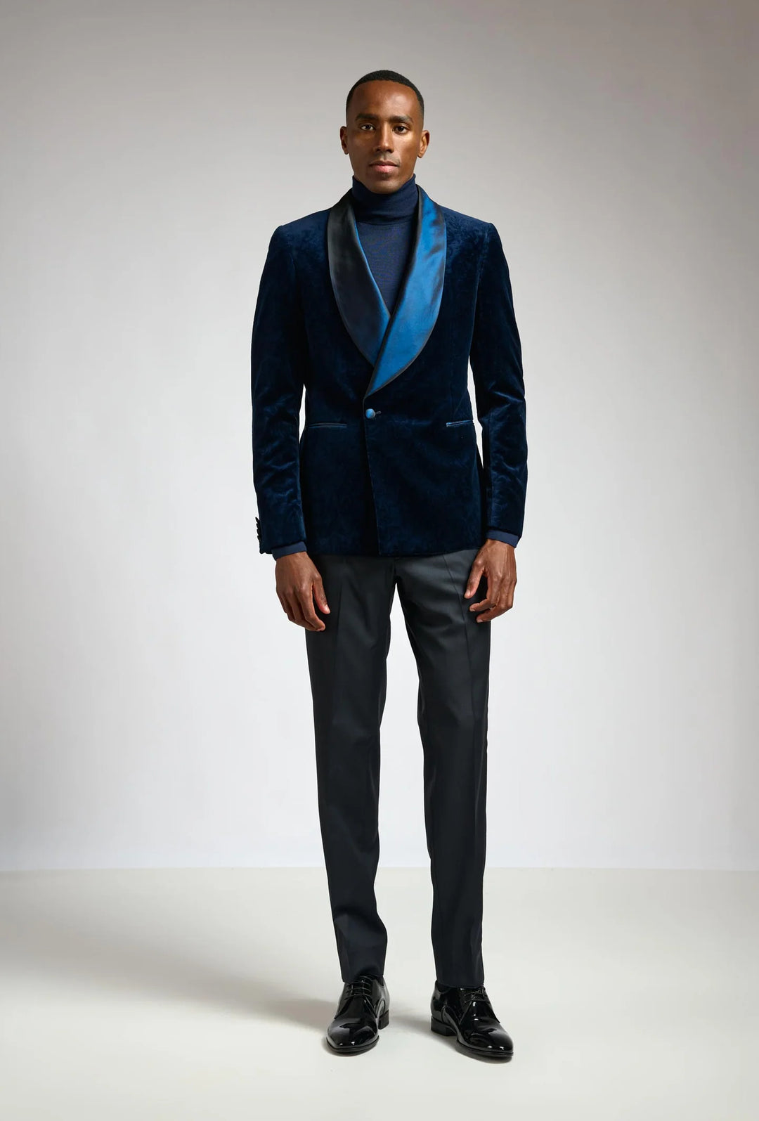 NAVY VELVET TUXEDO JACKET+PANTS