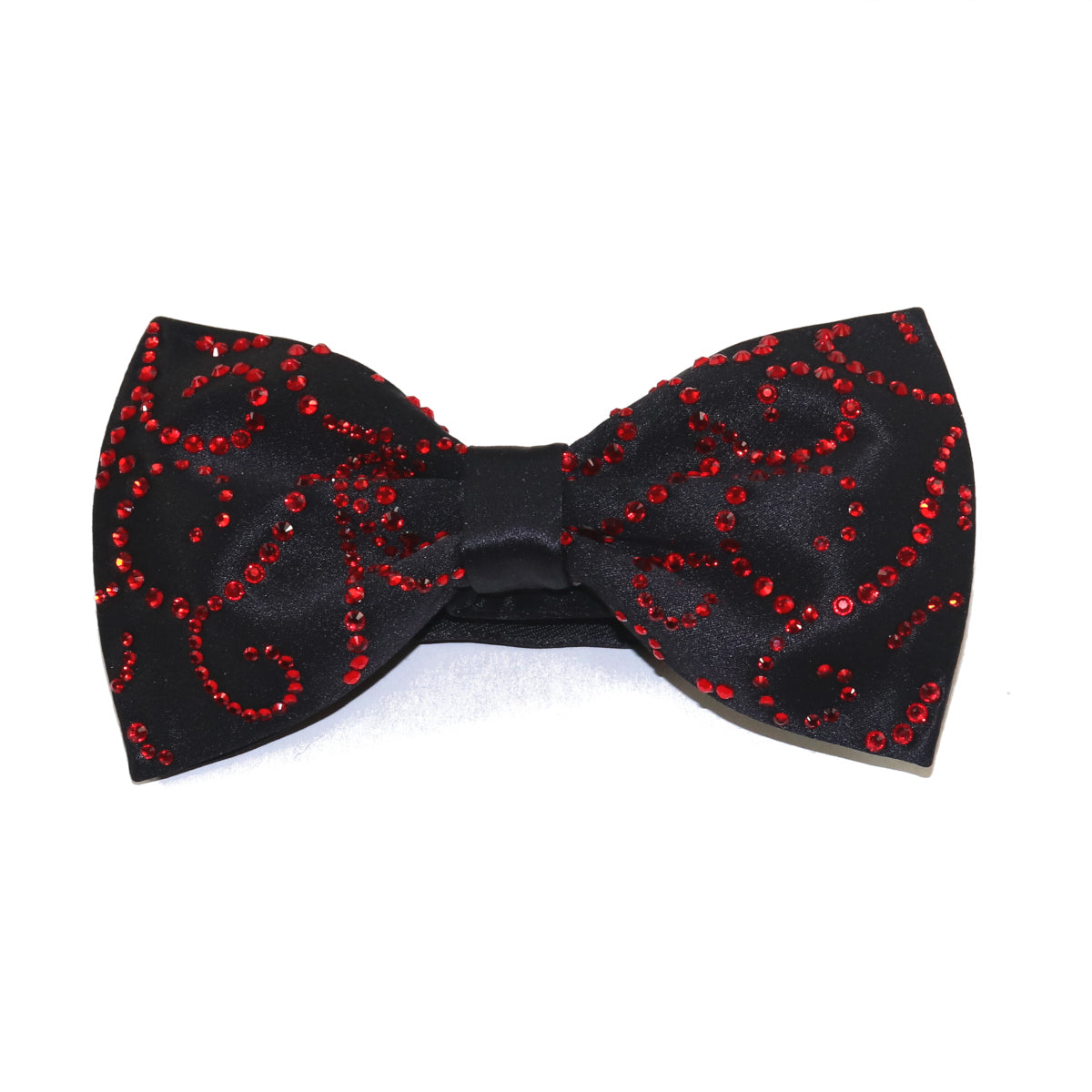 Silk bow tie with Red Swarovski Crystals