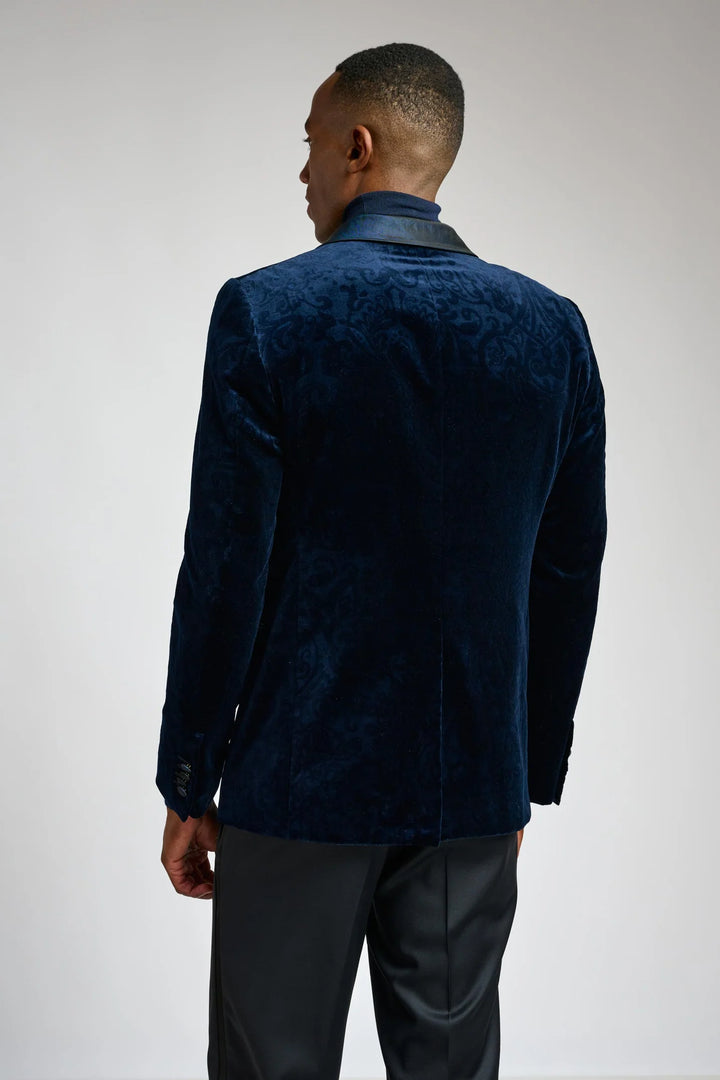 NAVY VELVET TUXEDO JACKET+PANTS