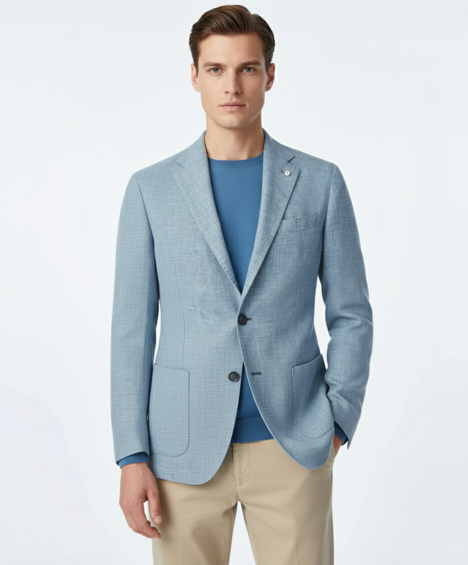 Garment-dyed JACK jacket in light Blue