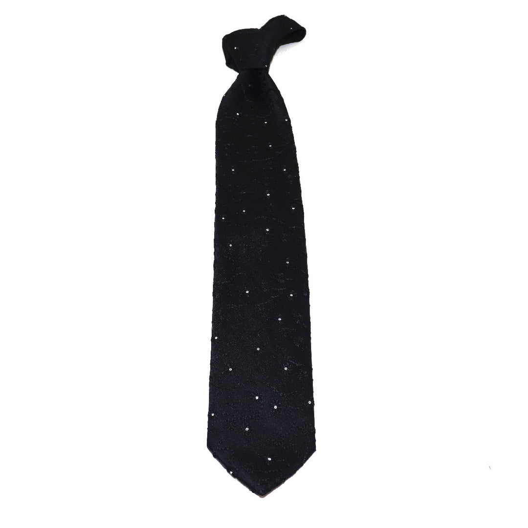 Black silk and Black lace necktie