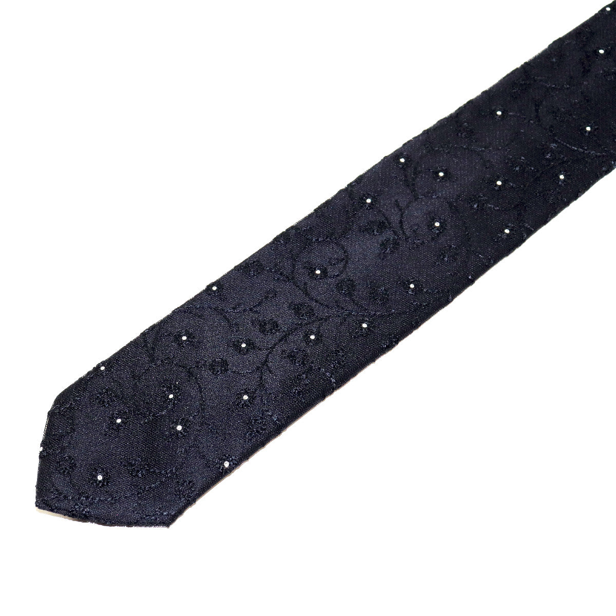 Black silk and Black lace necktie