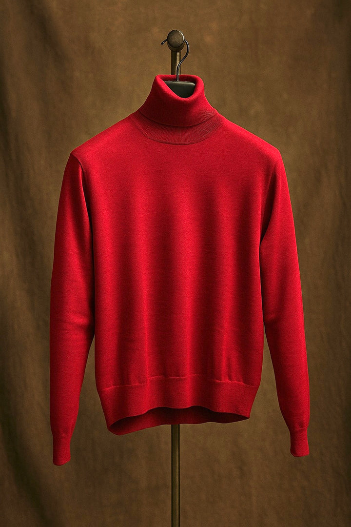 Classic Red WoolBlend Turtleneck