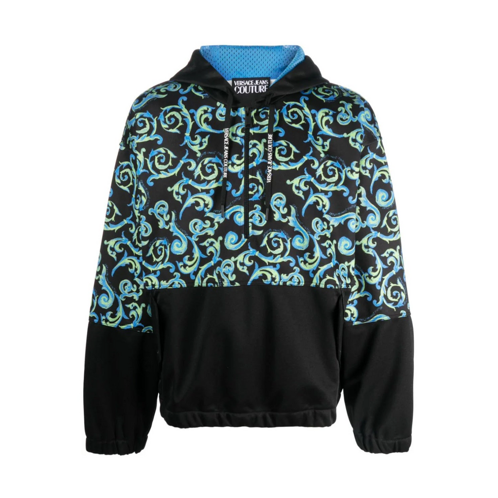 Baroque-Pattern Hooded Jacket
