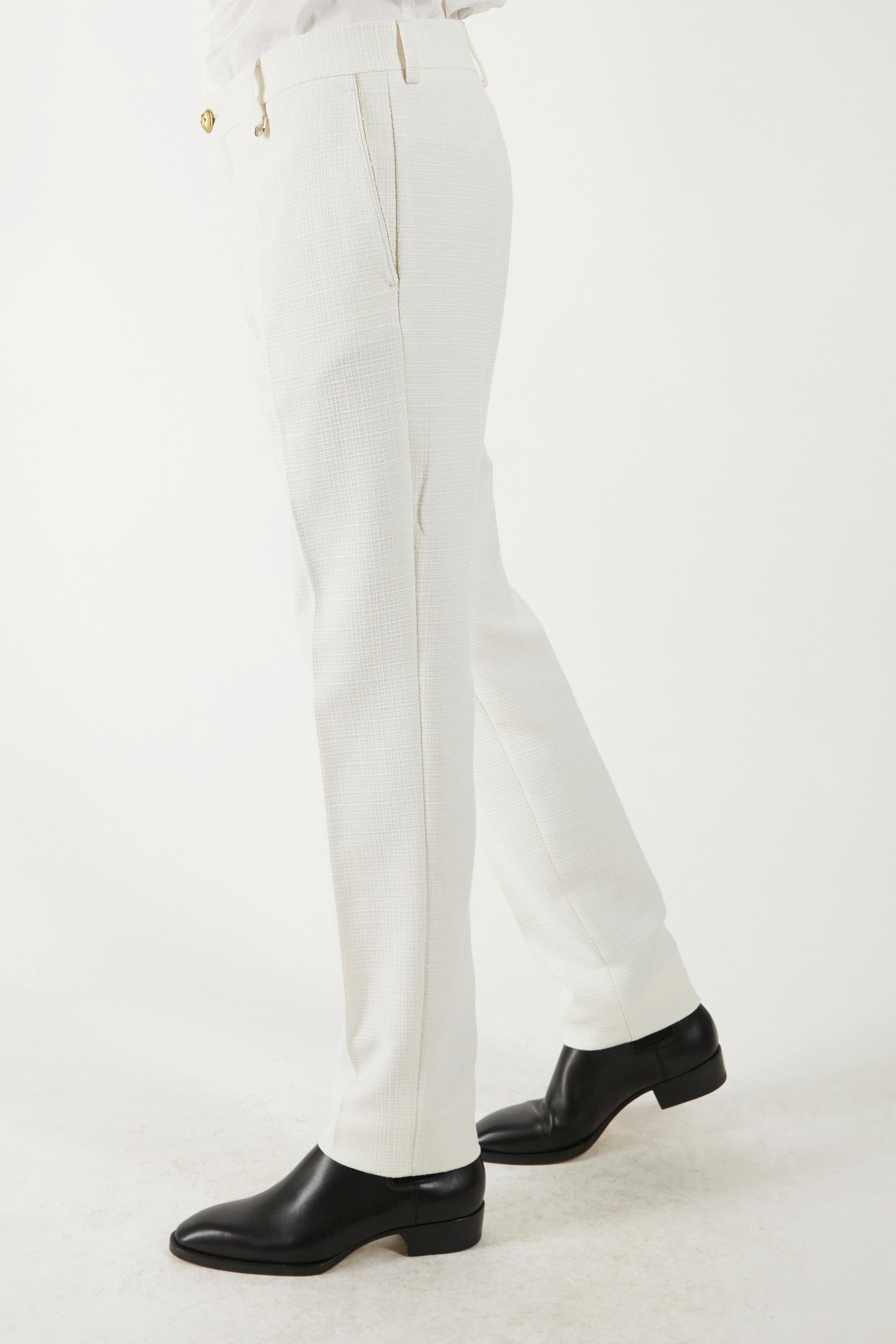 White Woven Pants
