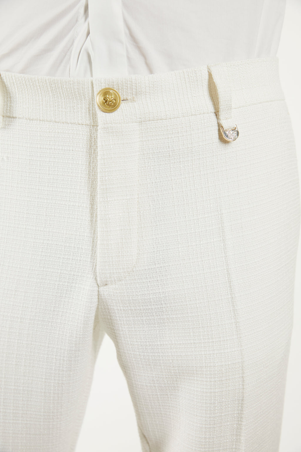 White Woven Pants
