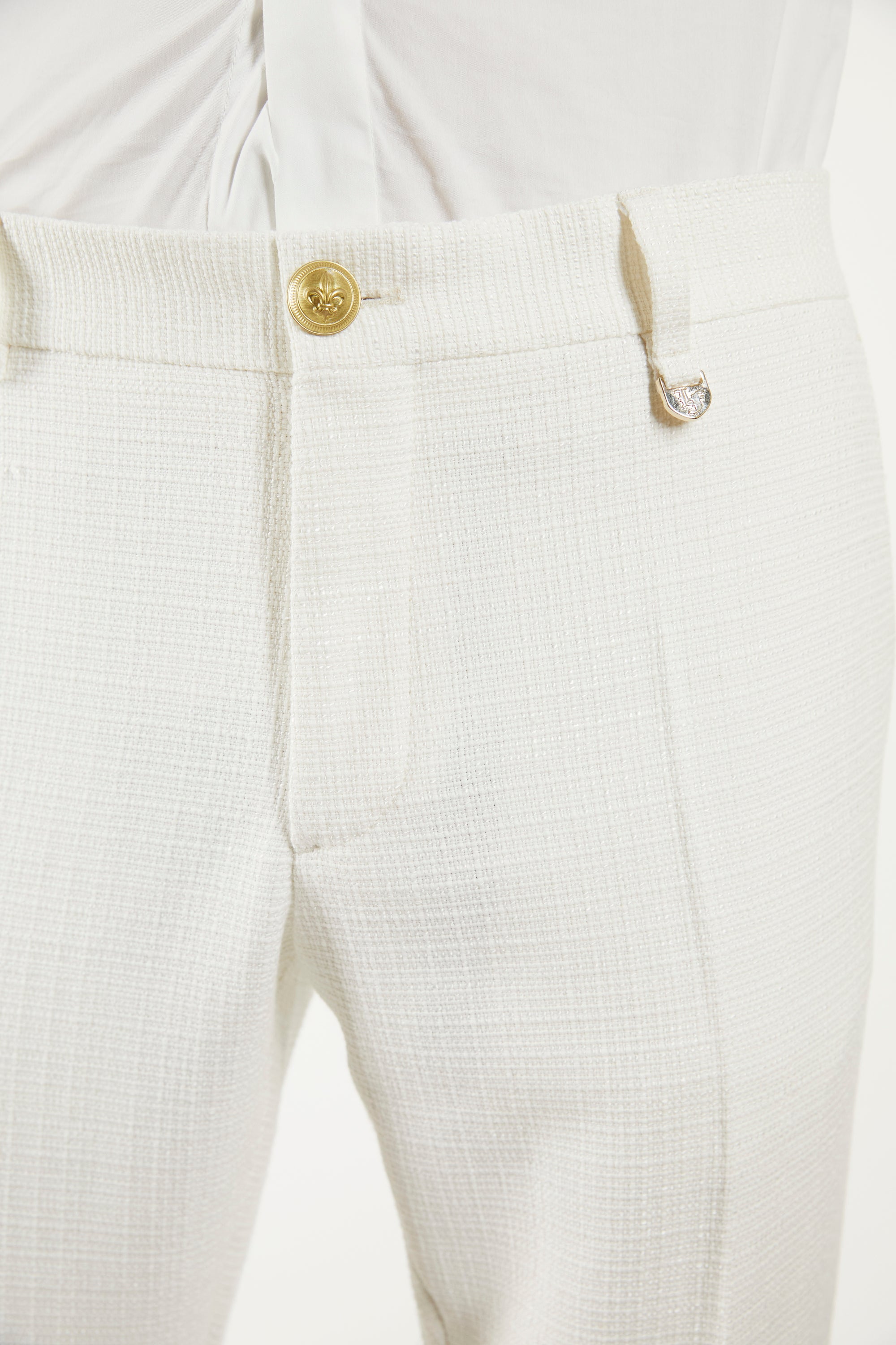 White Woven Pants