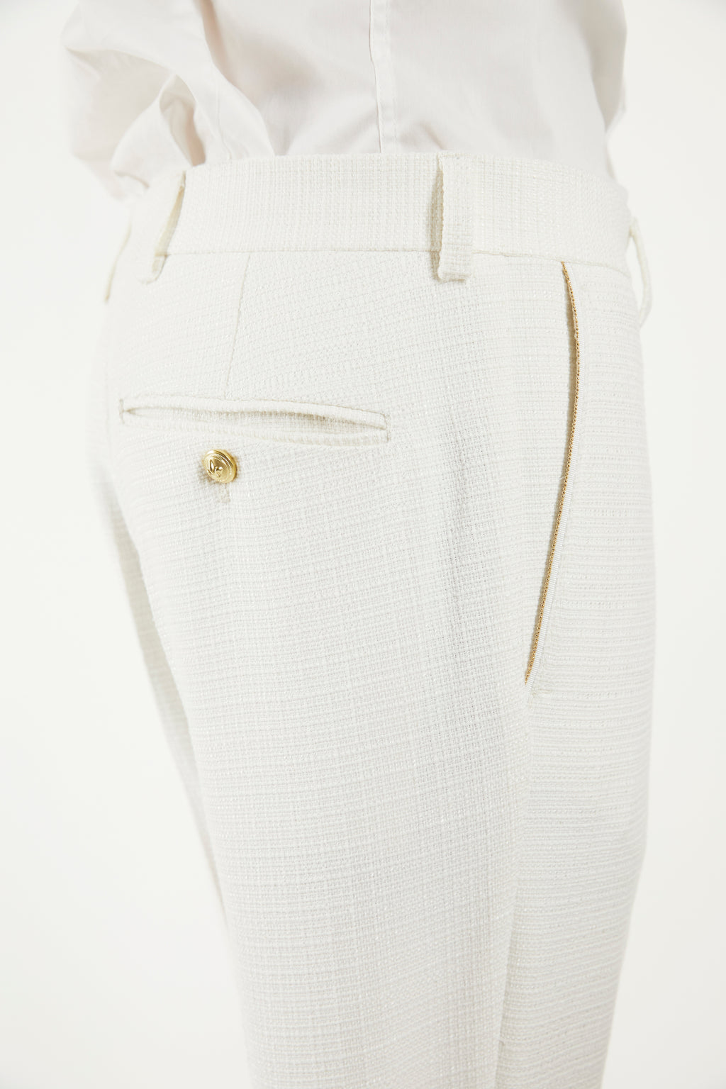 White Woven Pants