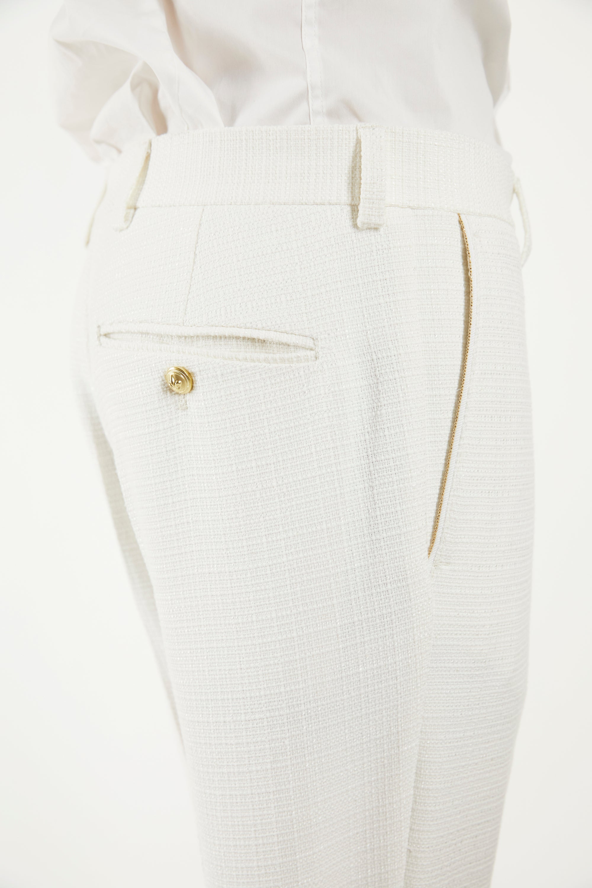 White Woven Pants